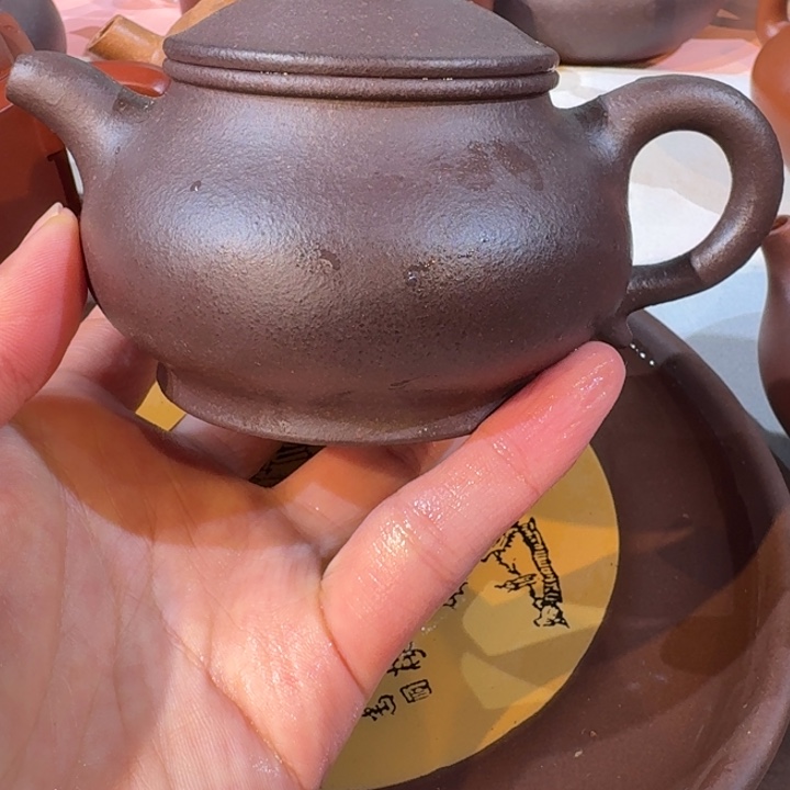 紫砂茶壶200cc矮潘壶天青泥 