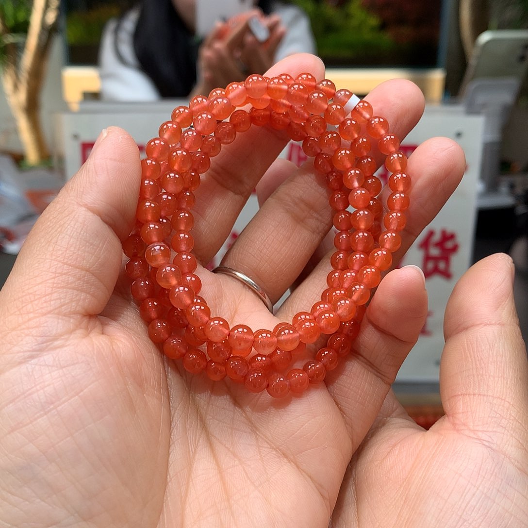 南红玛瑙5MM冰飘多圈未镶嵌