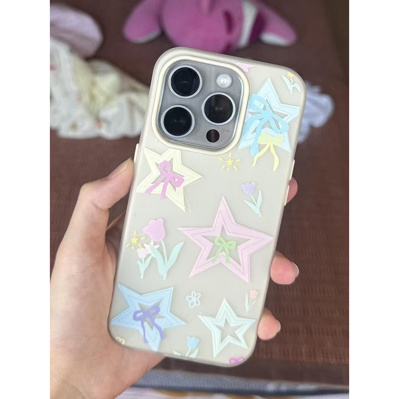 多巴胺星星蝴蝶结适用苹果16promax新款iPhone15手机壳14简约13女