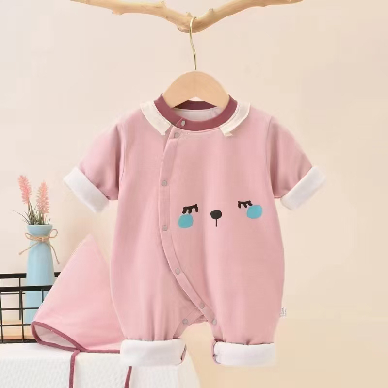 【瑕疵孤品，无售后【】0-1岁婴幼儿童加厚棉服连体婴儿秋冬外出服