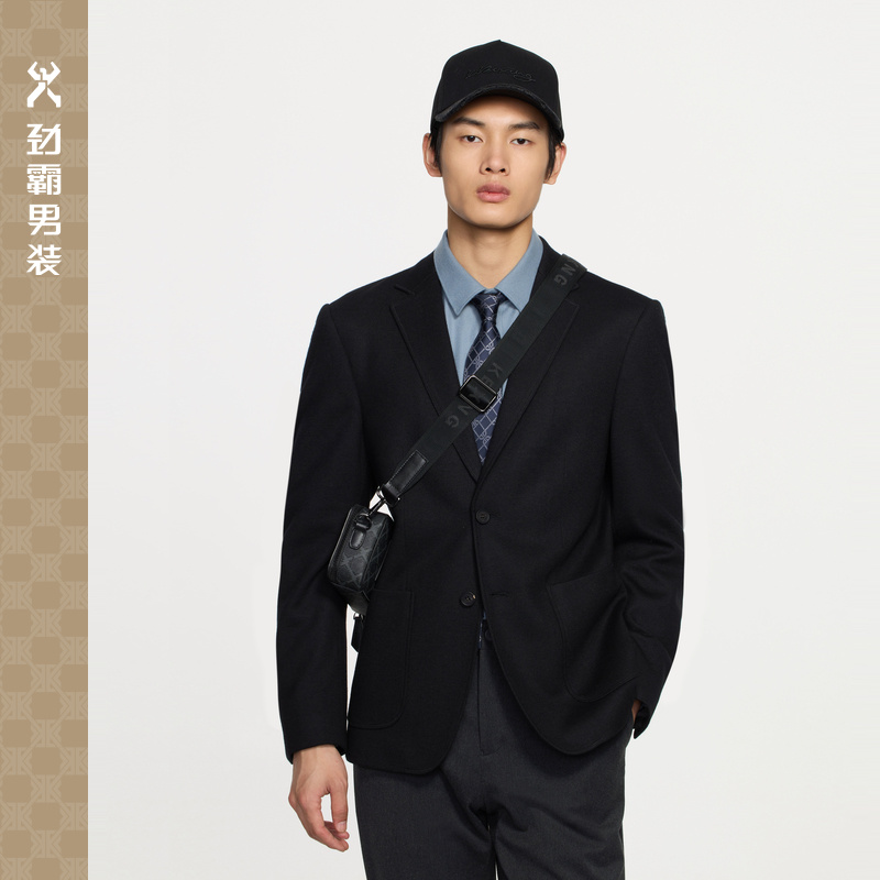 劲霸男装商务时尚单西服|FFFE3319秋冬西装黑色上衣秋季