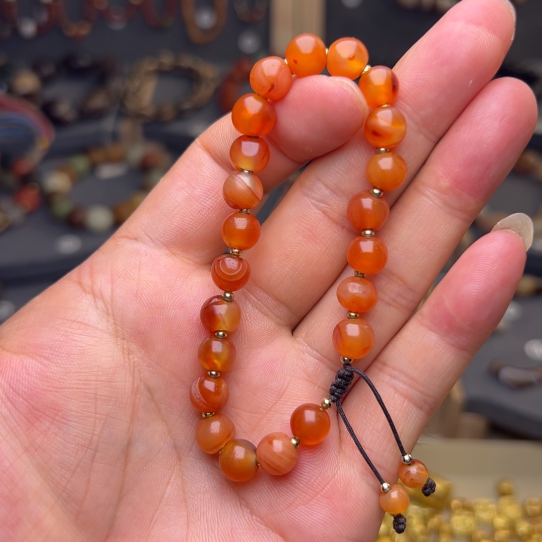 玛瑙/玉髓玛瑙手链合金