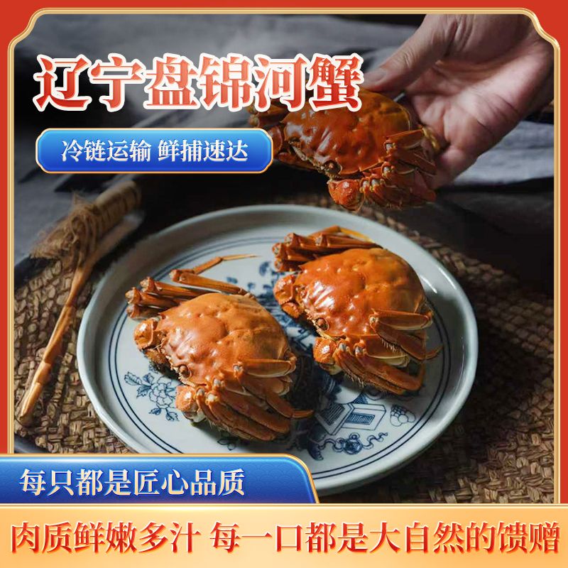 【活蟹】盘锦河蟹（1.6-1.3两） 母蟹 3斤（19-23只） 京东冷链鲜活到家