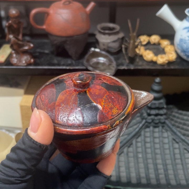 陶中古工艺品摆件