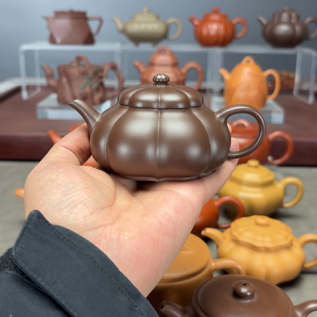 冷***崖紫砂茶壶筋纹居士150CC老紫泥