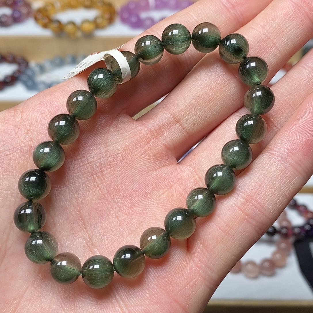 水晶手串未镶嵌青***手串8.2