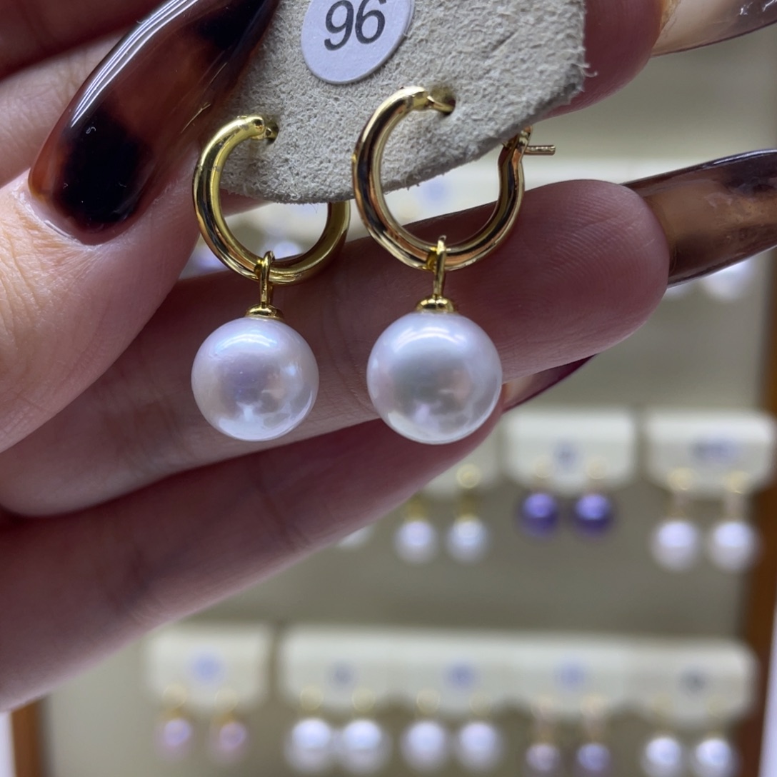 淡水珍珠耳饰银S925镶嵌