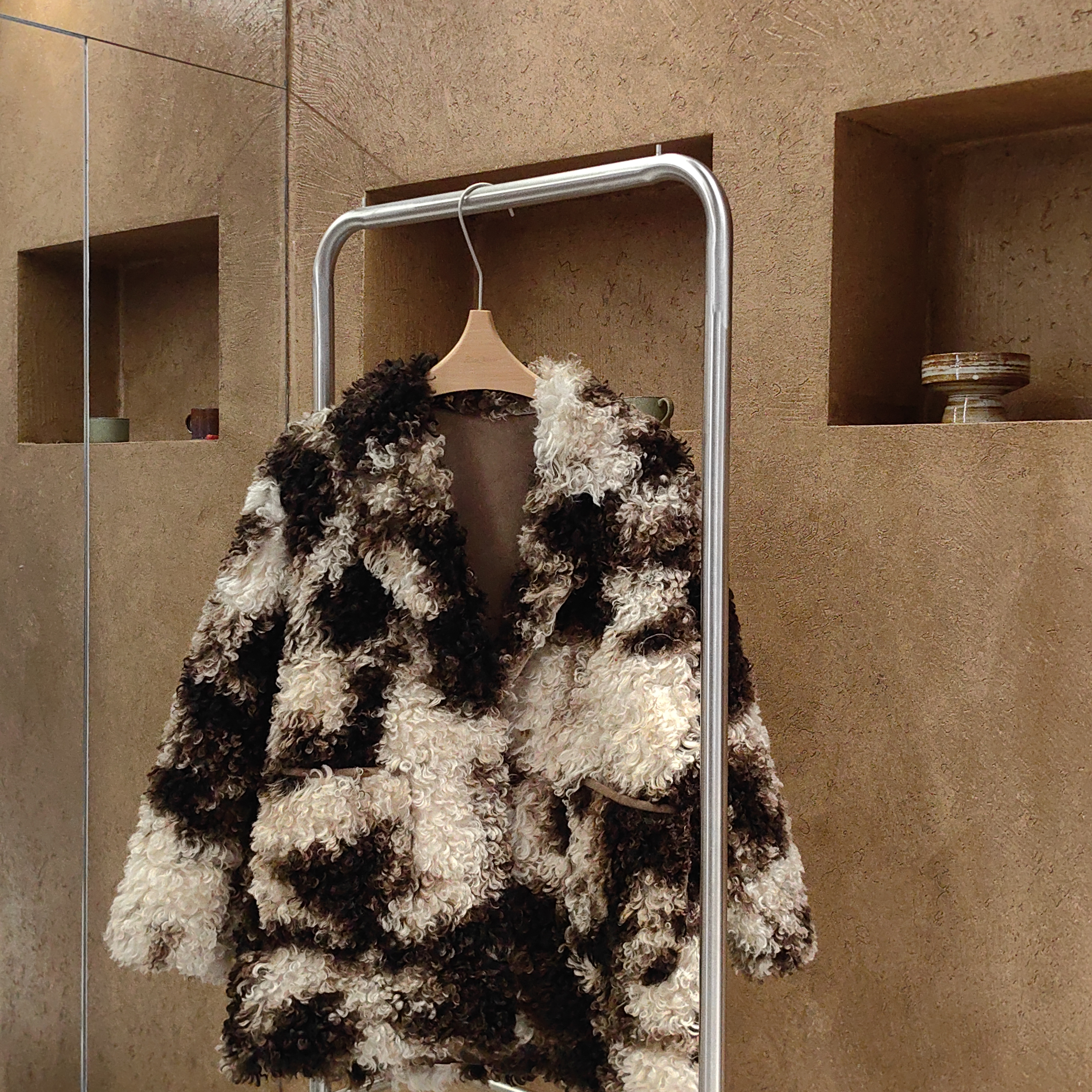 GUIDI GUDI【焦糖棉花糖】卷卷毛休闲贵妇长袖毛毛外套 W9430740H