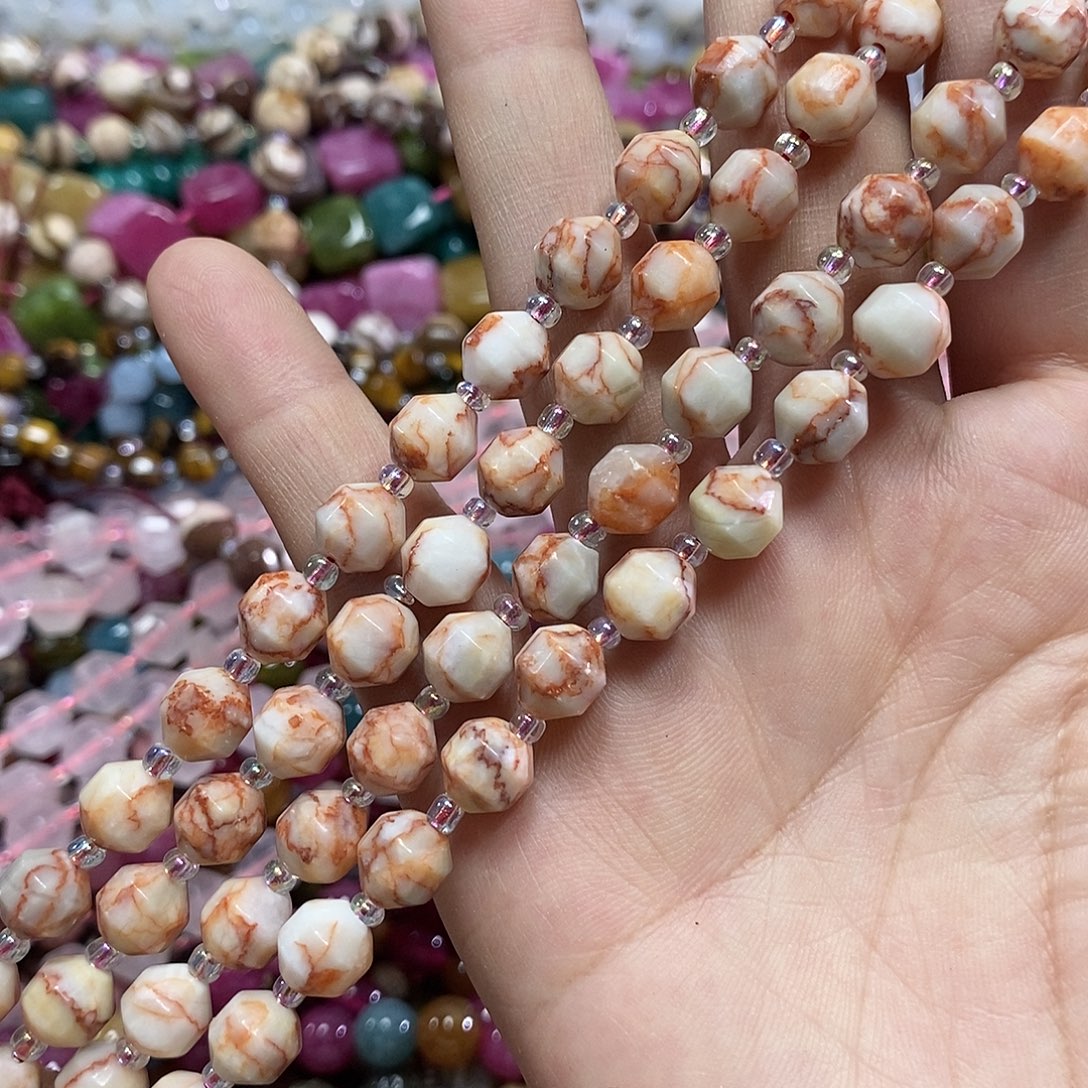 玛瑙/玉髓未镶嵌珠宝半成品红网络路路通一条卡8mm