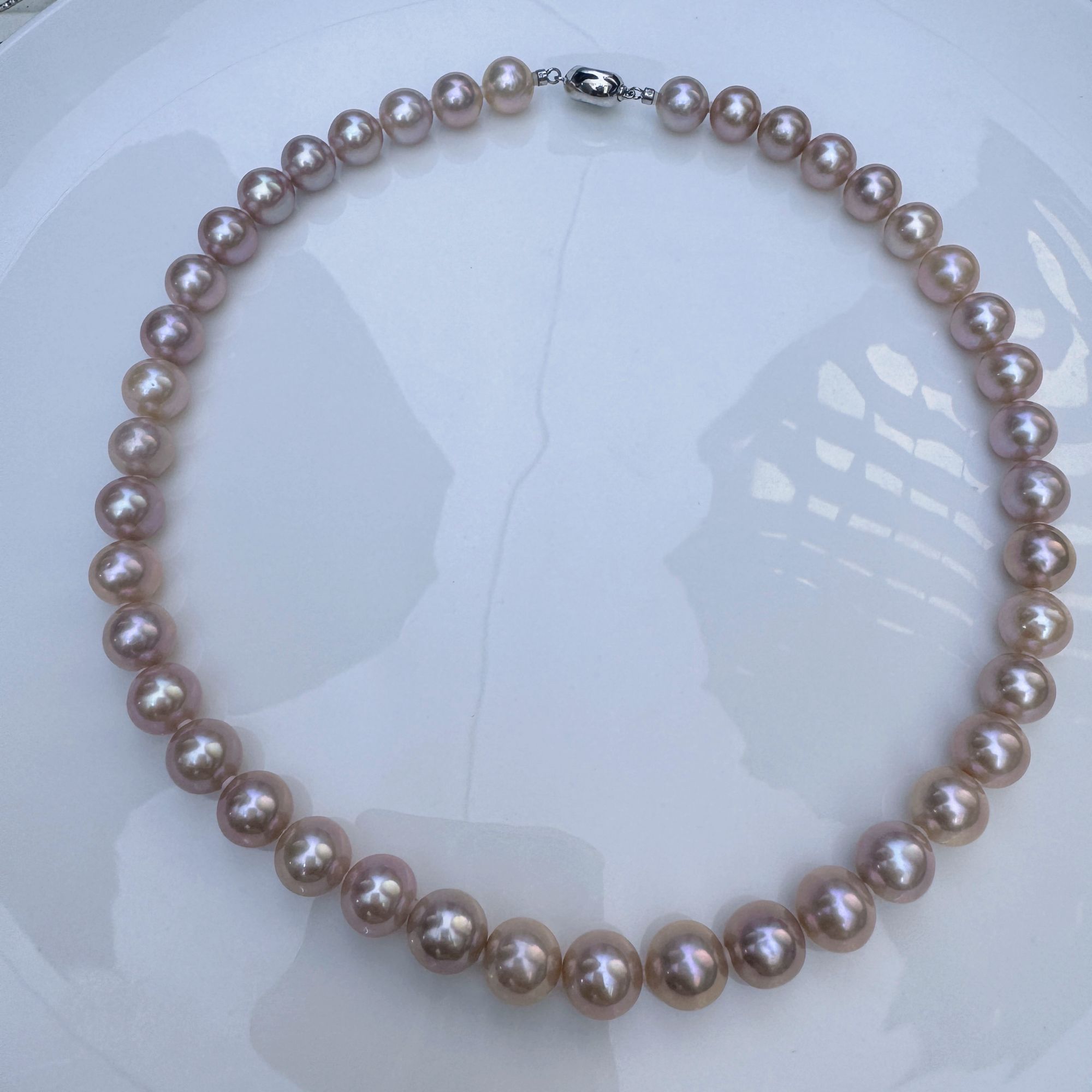 【清】天然淡水珍珠 紫珠项链9-12mm (有瑕疵多样性发1 （48小时鉴赏