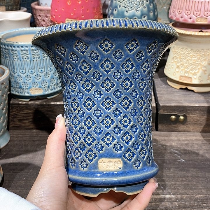 七里烧花盆2-13-069口径12