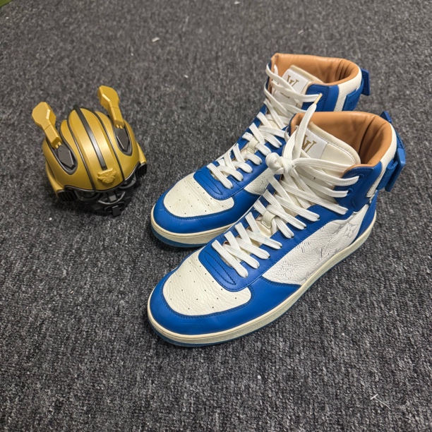 95新 LouisVuitton/路易威登 /40码/白蓝满印高帮板鞋/公价8000