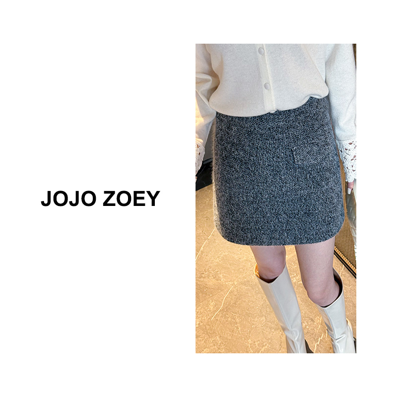 JOJO ZOEY【柏林冬日】~秋冬新款高腰气质显瘦亮丝包臀裙dq-5811228
