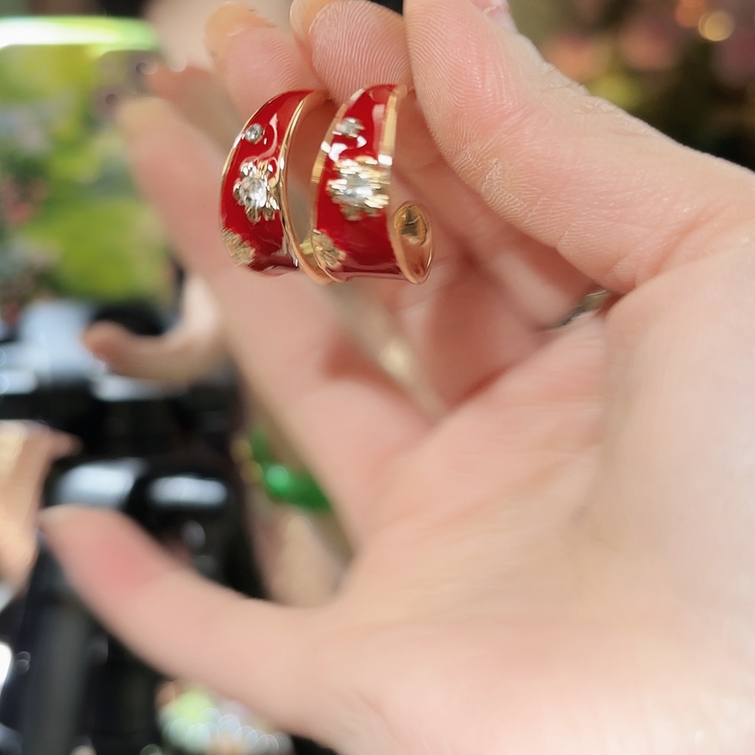 琉璃纯铜合金耳钉