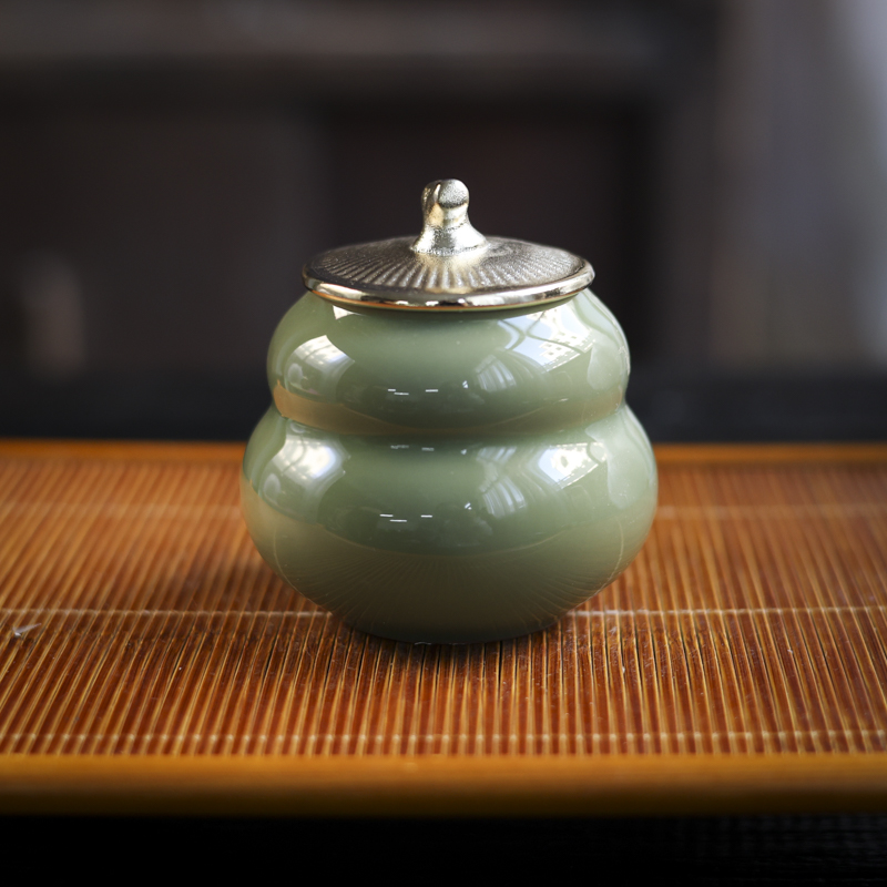 【凤庭】绿色电镀葫芦茶叶罐（Q6901）