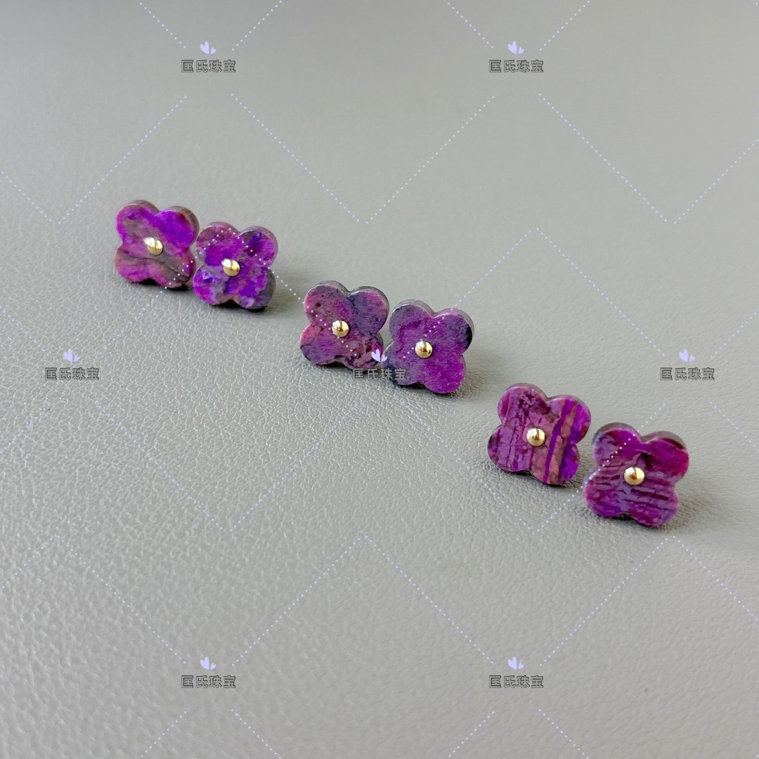 匡氏推荐 18K金舒俱来四叶草耳钉 Z-HL-A3027（多样性发一对）