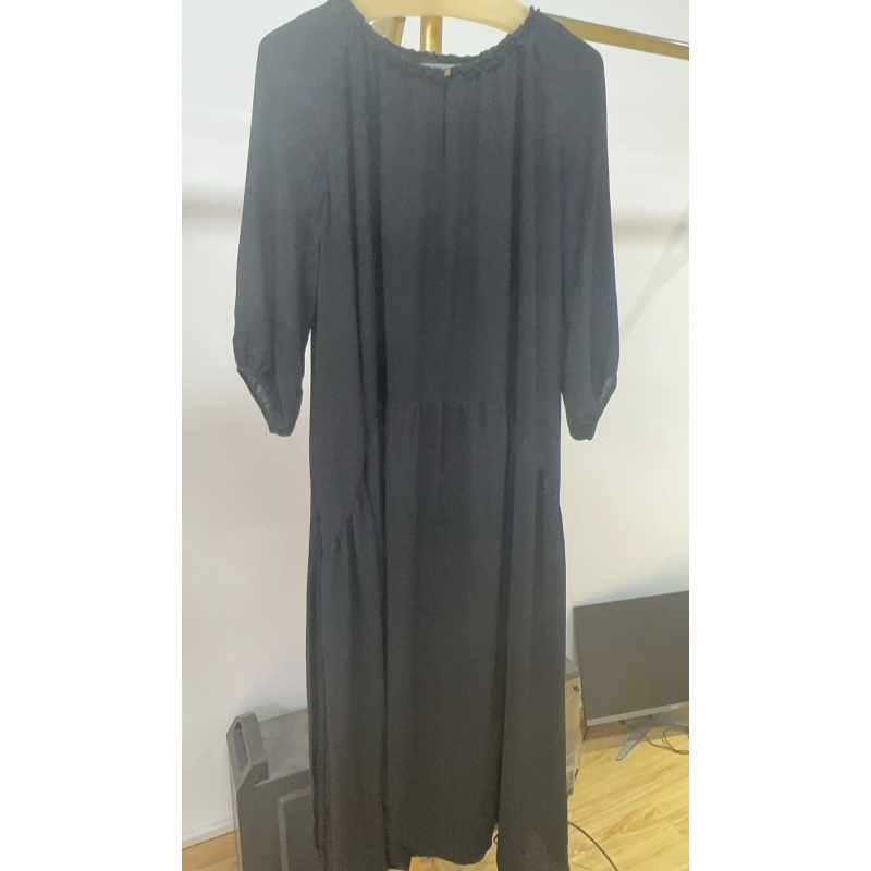 25新款100桑蚕丝A型长袖碎花连衣裙ZL622