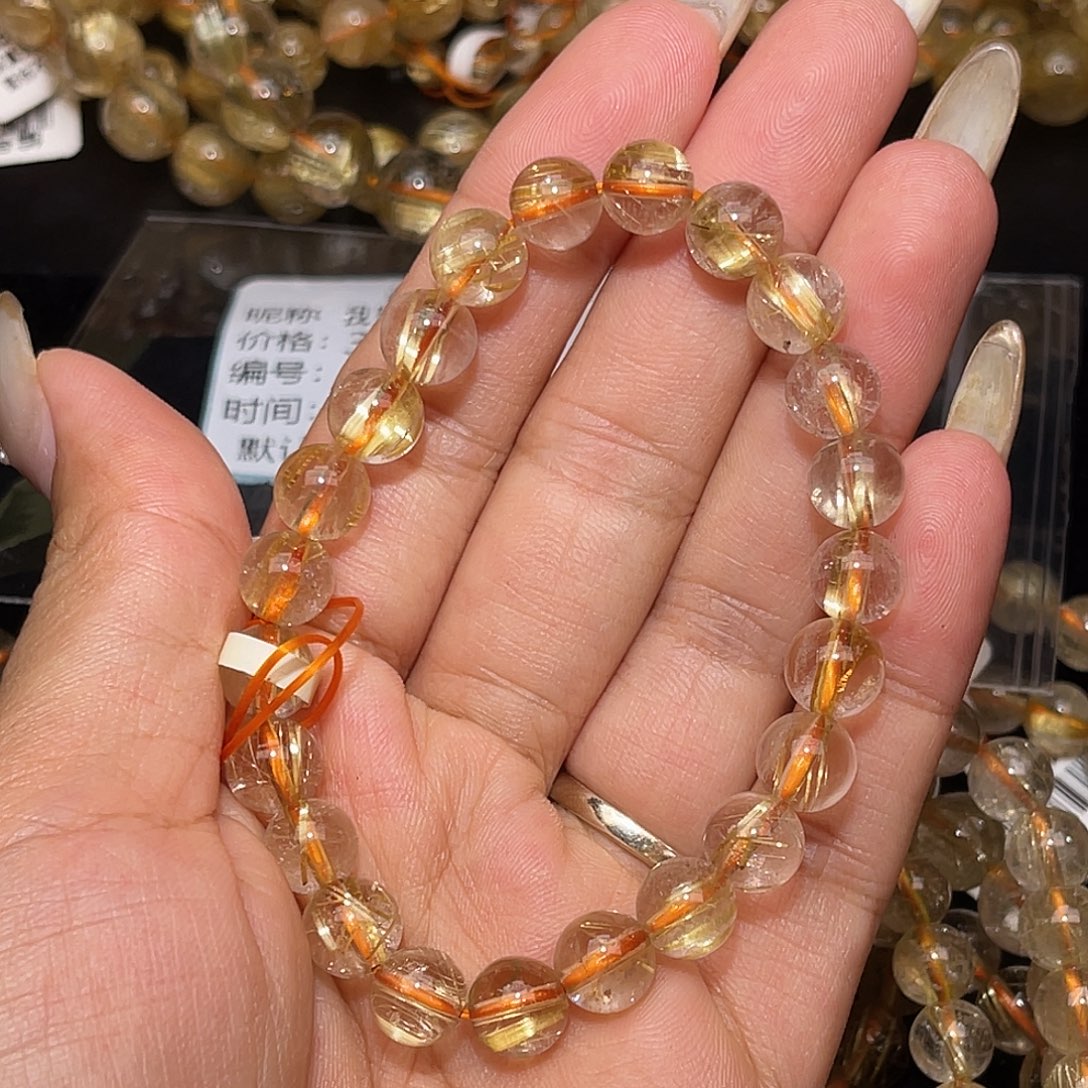 我***糖手链发晶未镶嵌金发晶8+