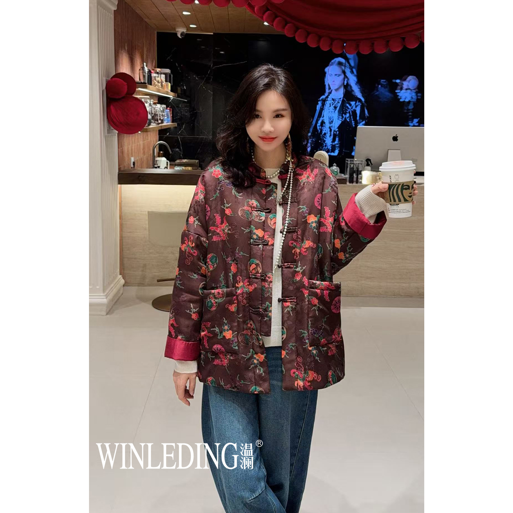 【温澜服饰】盘扣真丝香云纱外套50210