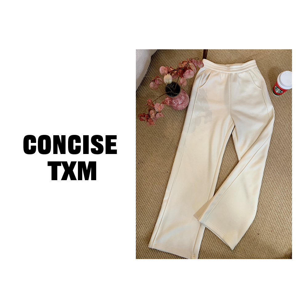 【唐小木】天丝羊绒裤 秋冬时尚百搭直筒休闲裤 X1150