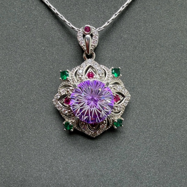 B011紫色烟花吊坠