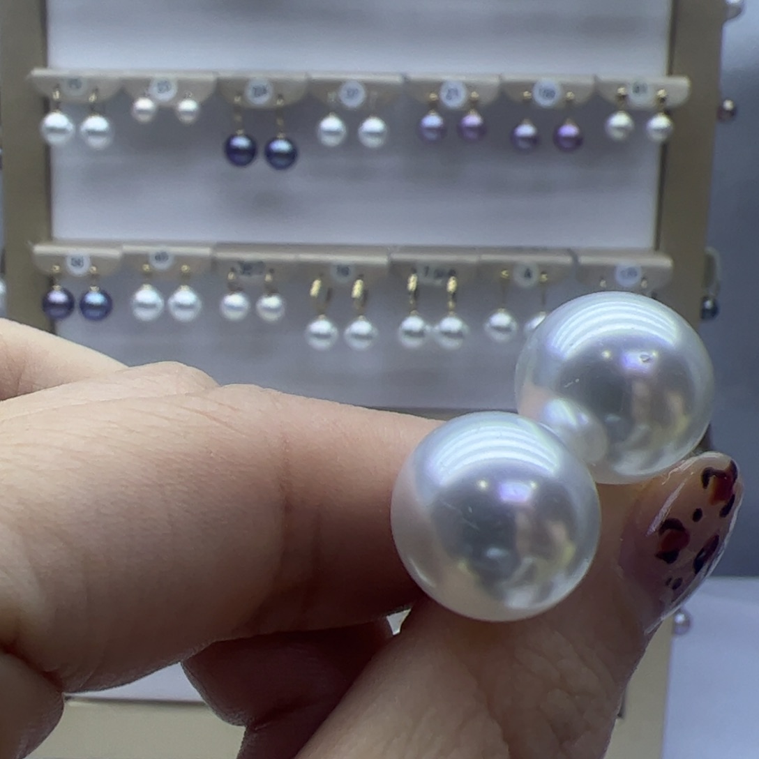 淡水珍珠耳饰银S925镶嵌