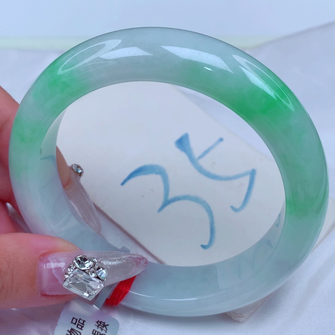 翡翠手镯未镶嵌天然缅甸翡翠A货手镯 14+宽