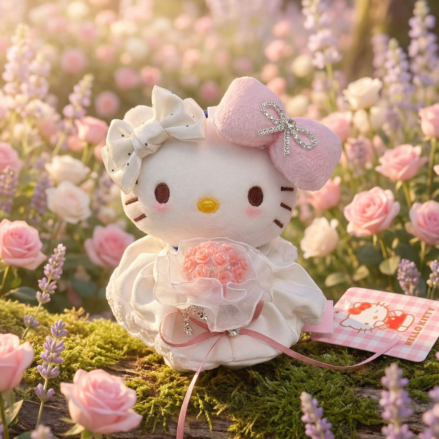 【送礼品袋】正版三丽鸥hellokitty心动猫情人节礼物毛绒挂件