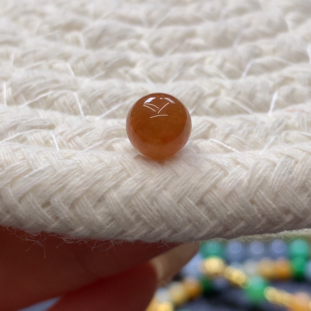 定制翡翠未镶嵌 毛货抛光定制 橘红 卡7.5 买断