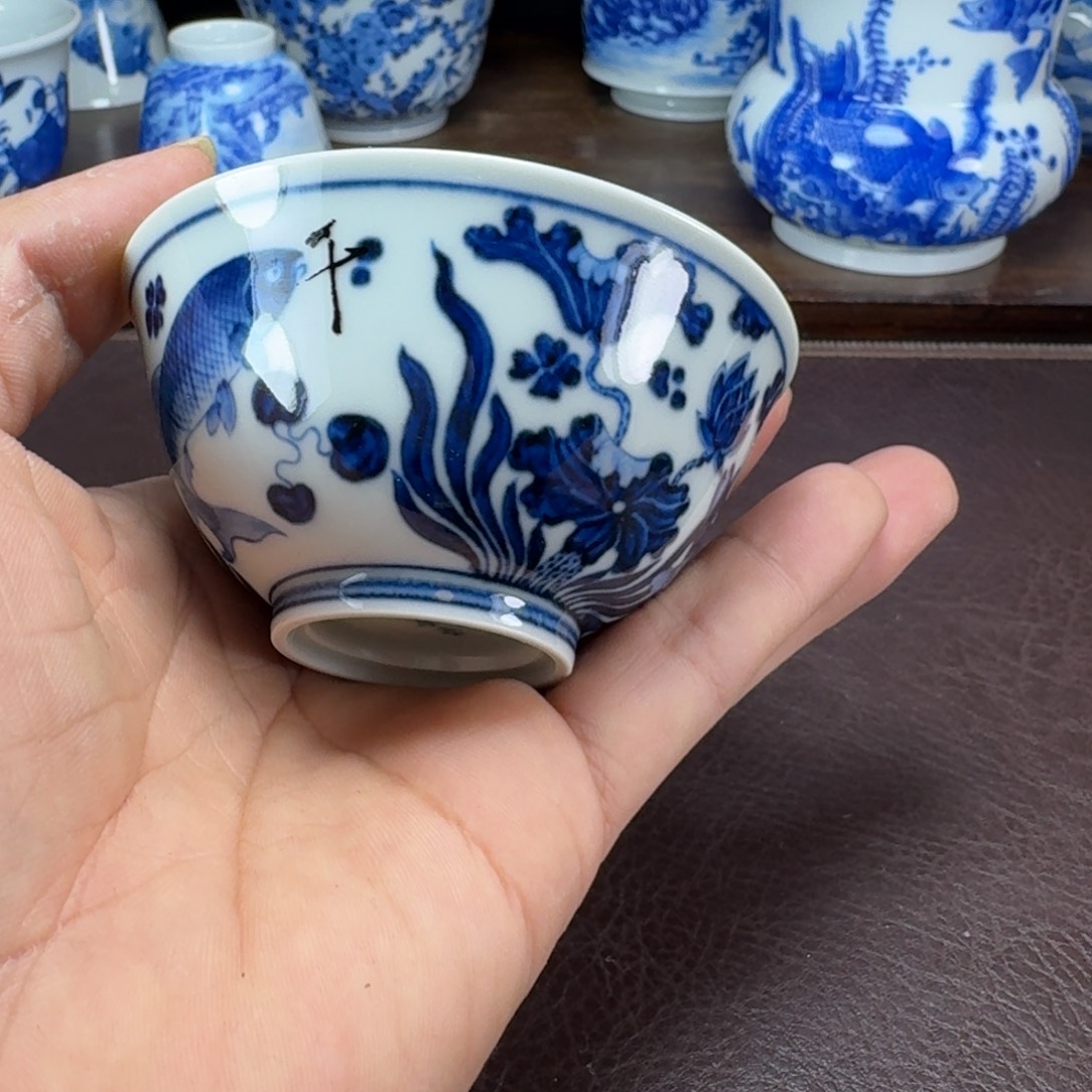 千***然瓷片当代景德镇陶瓷手绘茶具