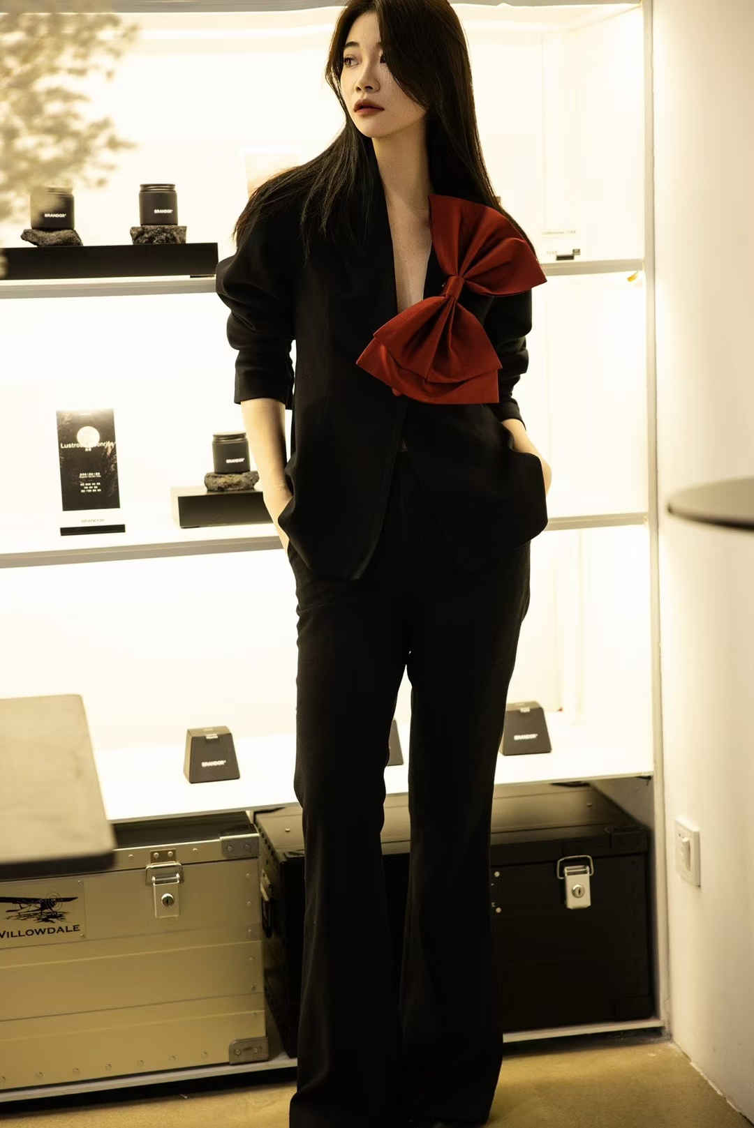 礼服法式优雅时尚套装休闲设计师长裤女装通勤风阔腿通勤上衣
