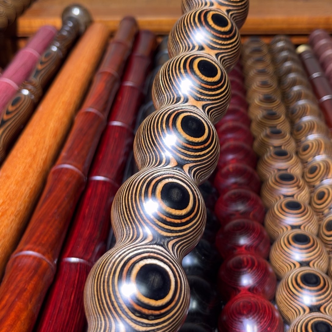 日***店大果紫檀（缅甸花梨）斑马木葫芦棍