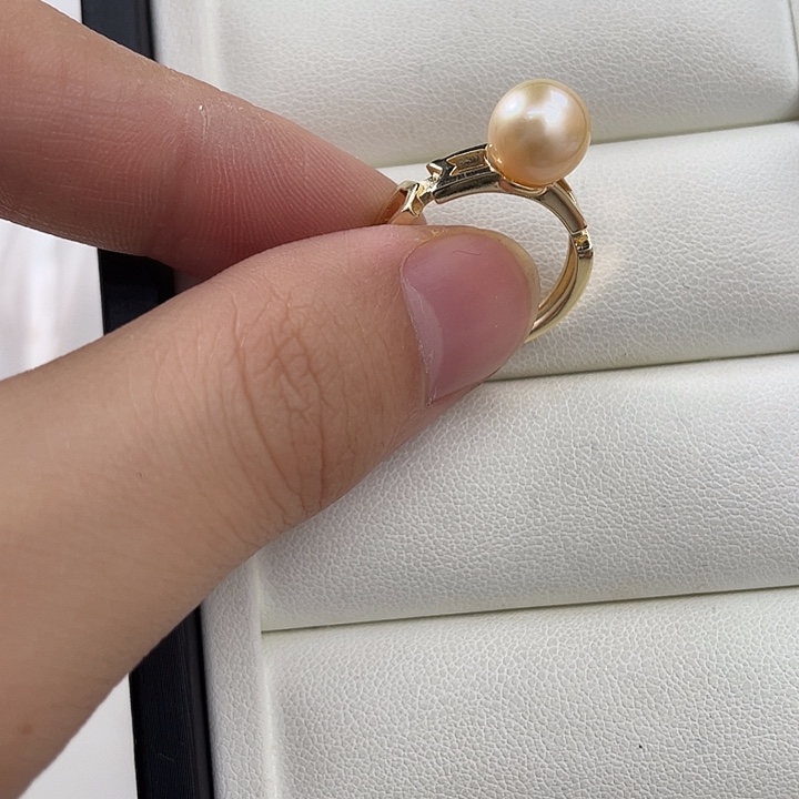 戒指银S925镶嵌海水珍珠