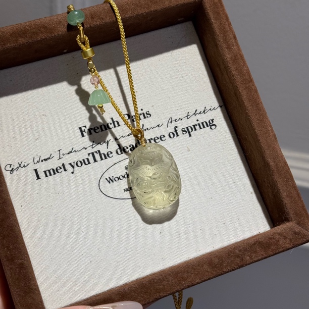 【将军姥姥狐】编绳天然黄水晶九尾狐吊坠