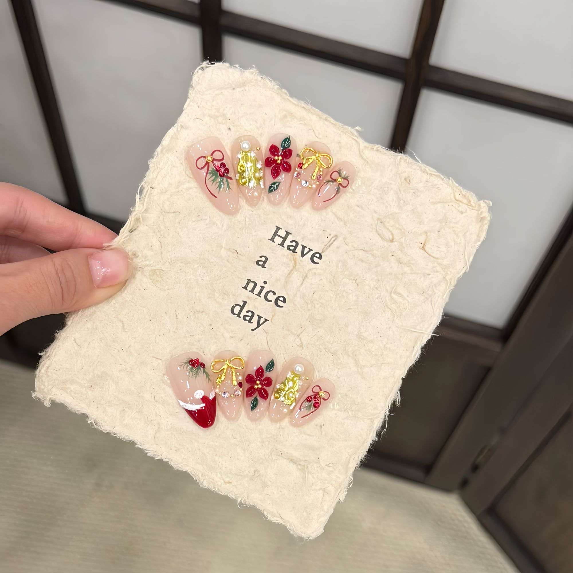 R-圣诞狂欢曲-XingHeJiYu轻奢高定美甲 10片装