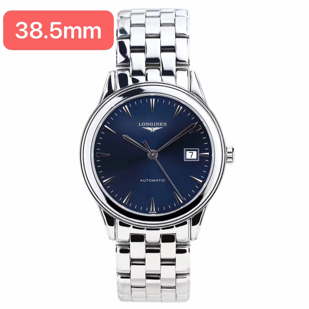 99新 Longines/浪琴 浪琴军旗974系列/新款全套/38.5男士/ 蓝色盘
