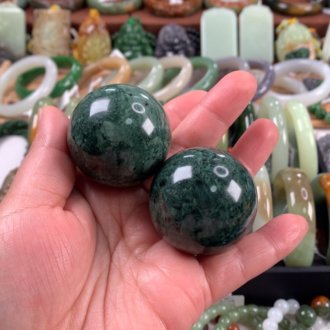 岫玉未镶嵌手球手球