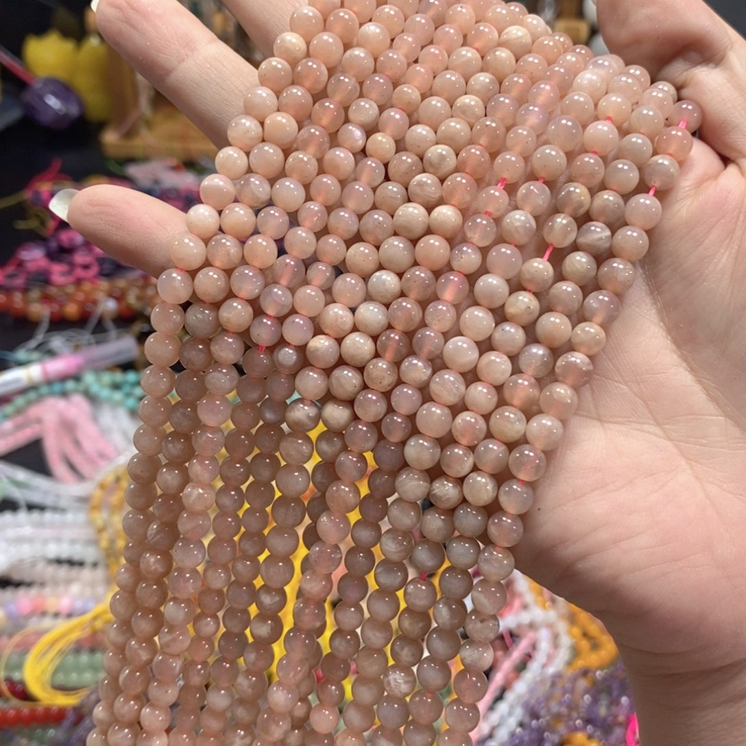 玛瑙/玉髓未镶嵌珠宝半成品太阳一条卡6mm