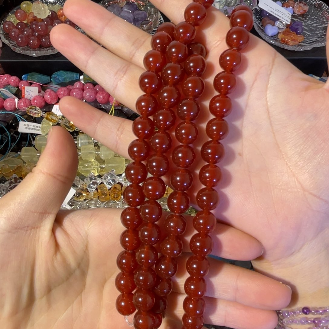 玛瑙/玉髓合金手链深红玛瑙10mm