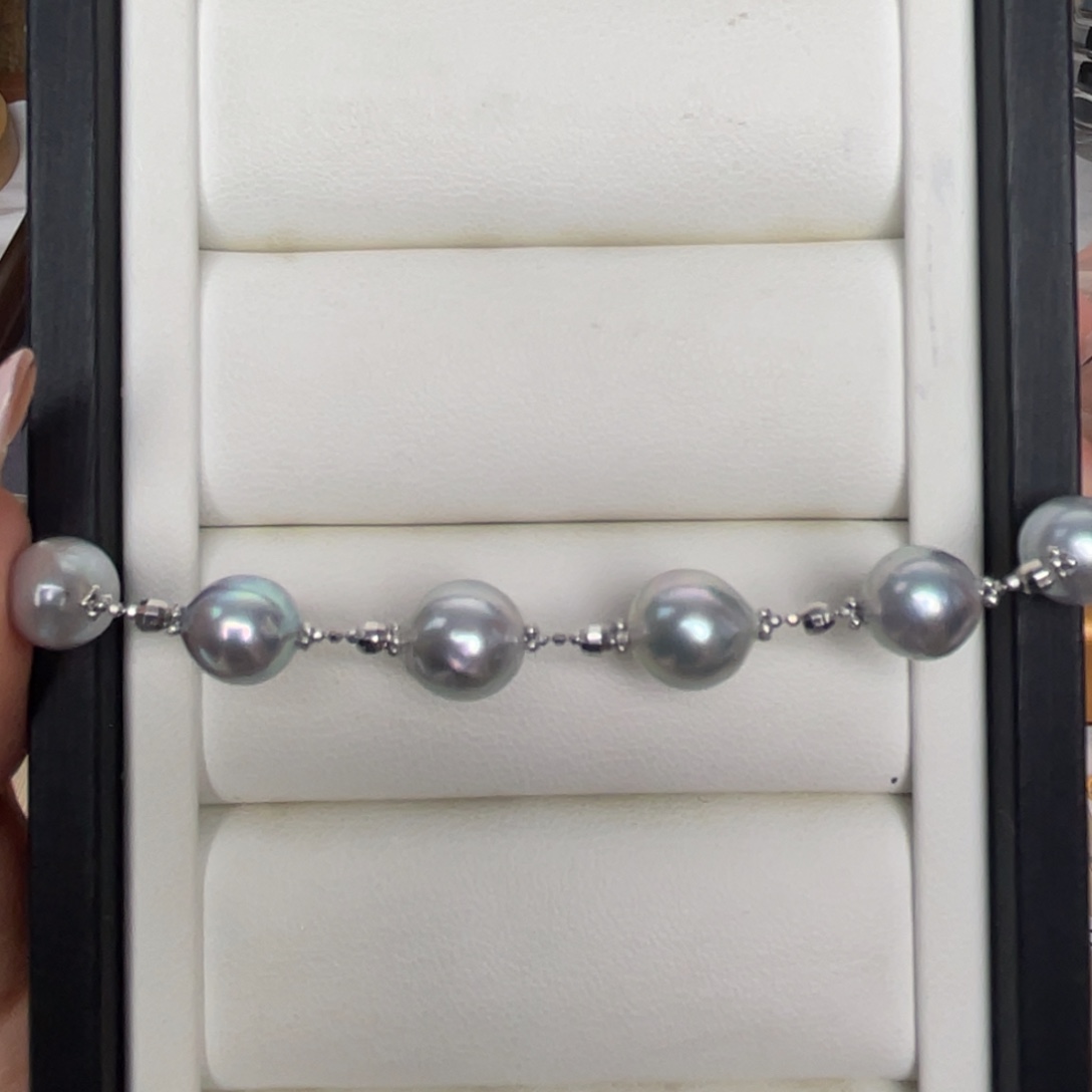 海水珍珠手绳银S925镶嵌