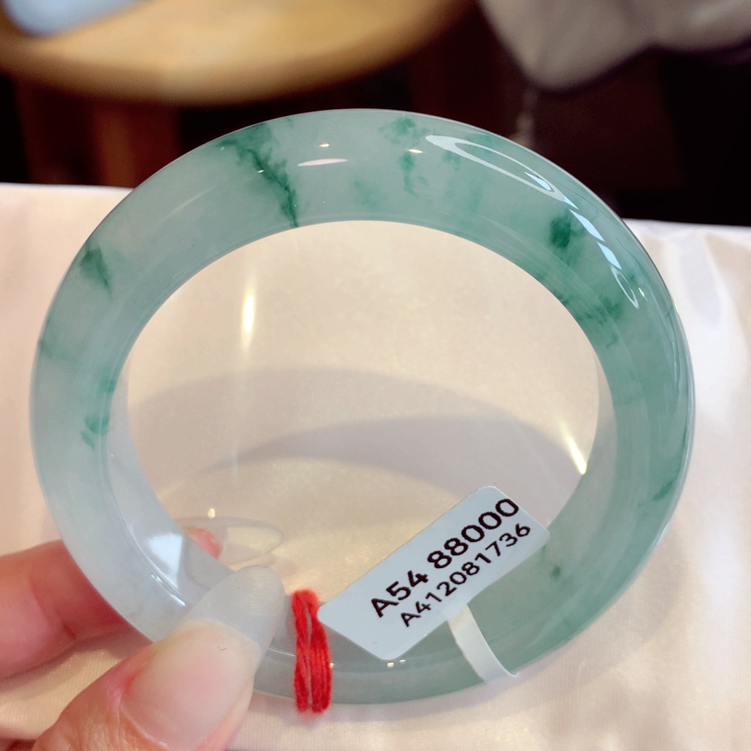 未镶嵌手镯翡翠53.8圈冰飘花（9号）