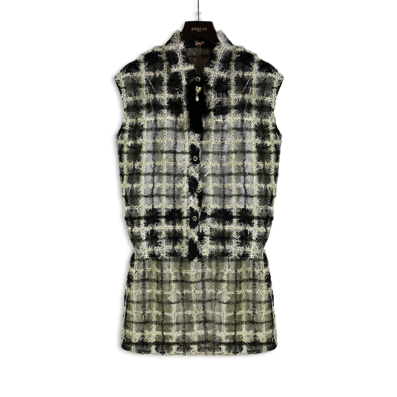 【CENFUN】96*2025网红黑白格子奢气质套装FC20002