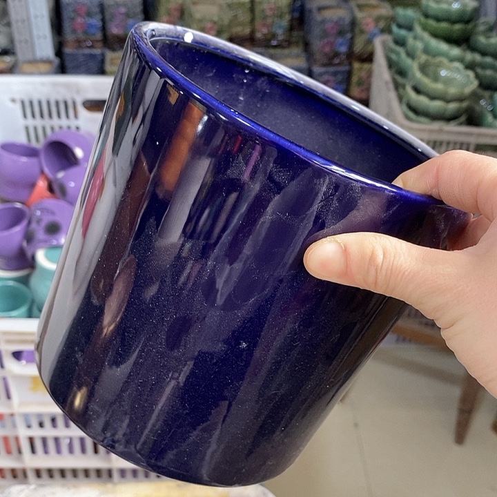 陶盆有孔 瑕疵针孔漏釉介意勿拍外口 17外高16