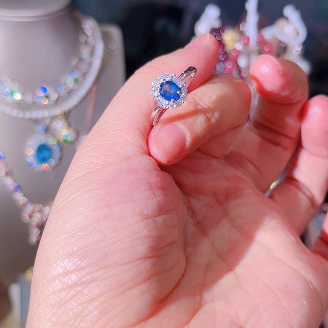 红宝石耳饰银S925镶嵌