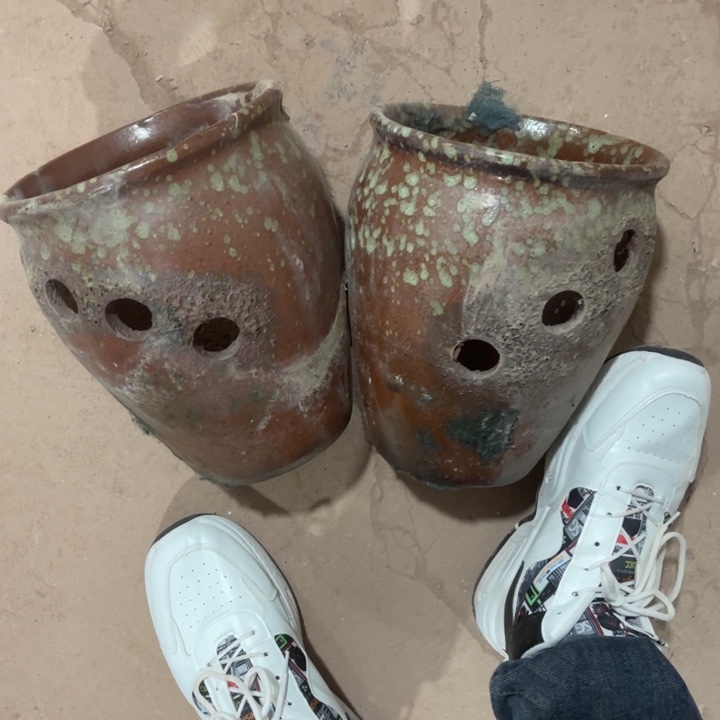 紫砂花盆口径20高度24两只