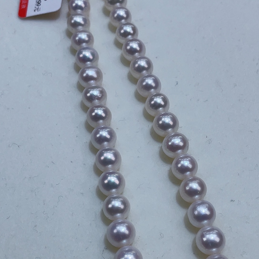 淡水珍珠颈饰银S925镶嵌7m左右炫彩干净