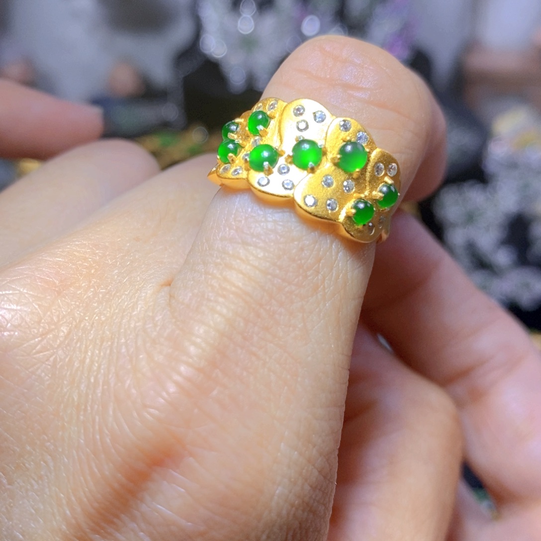 翡翠银S925镶嵌耳饰天然