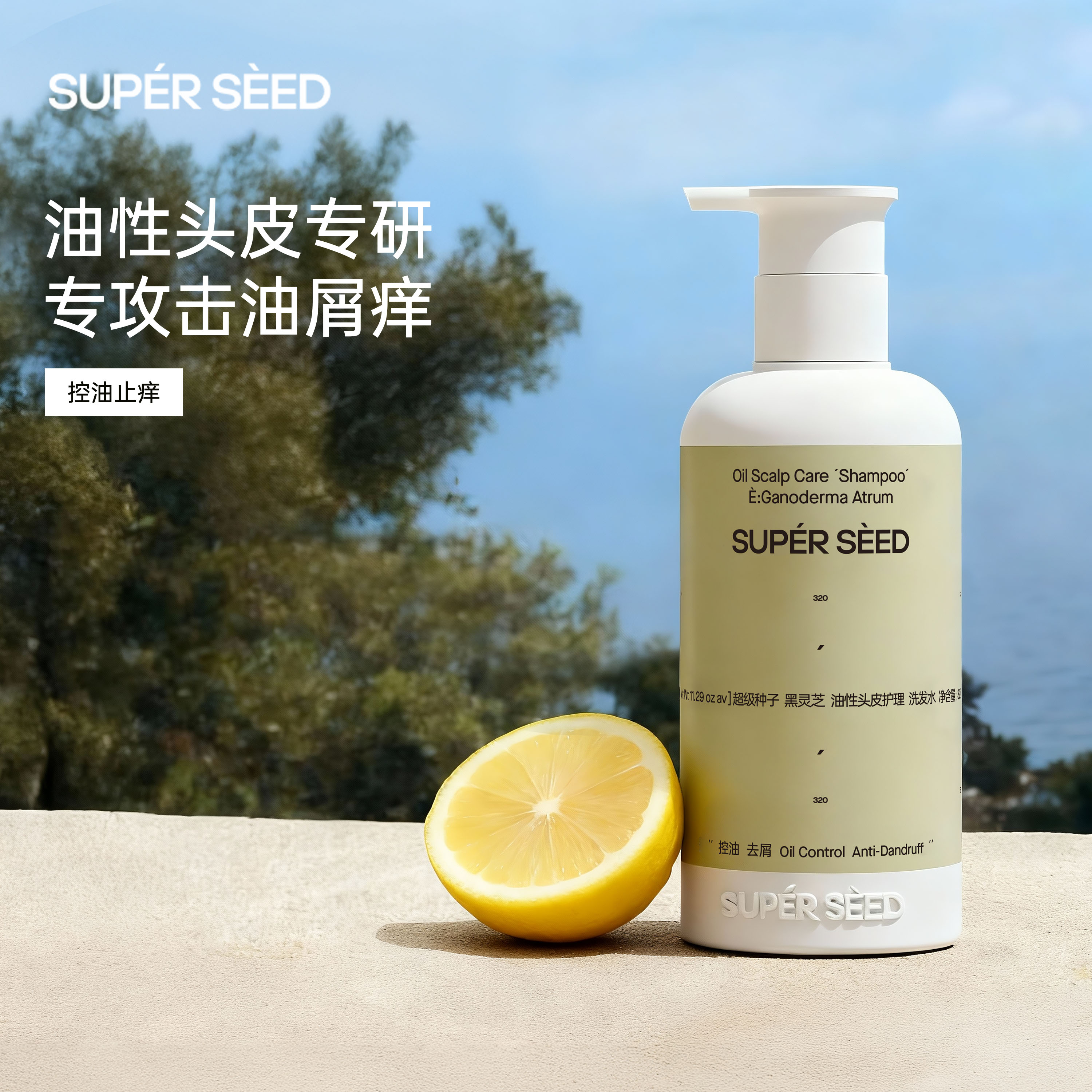 【青柠檬撞破盛夏 油性头皮】超级种子黑灵芝控油去屑止痒洗发水s