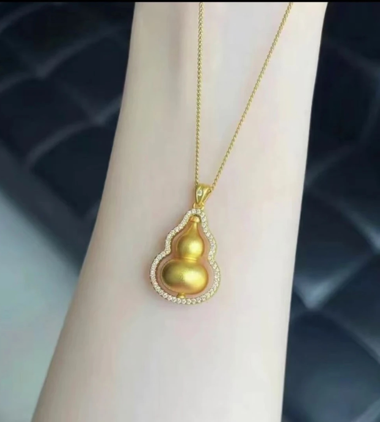 合金吊坠 合金项链 花边葫芦项链女款精致精美百搭时尚坠链