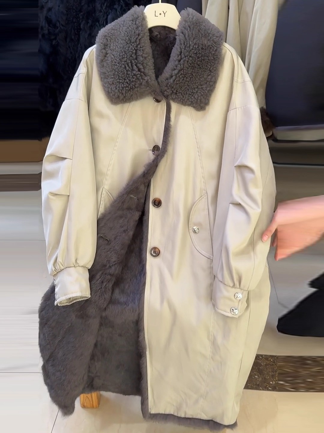 毛毛内胆派克服女2025冬季新款小个子宽松中长款加厚皮草大衣外套